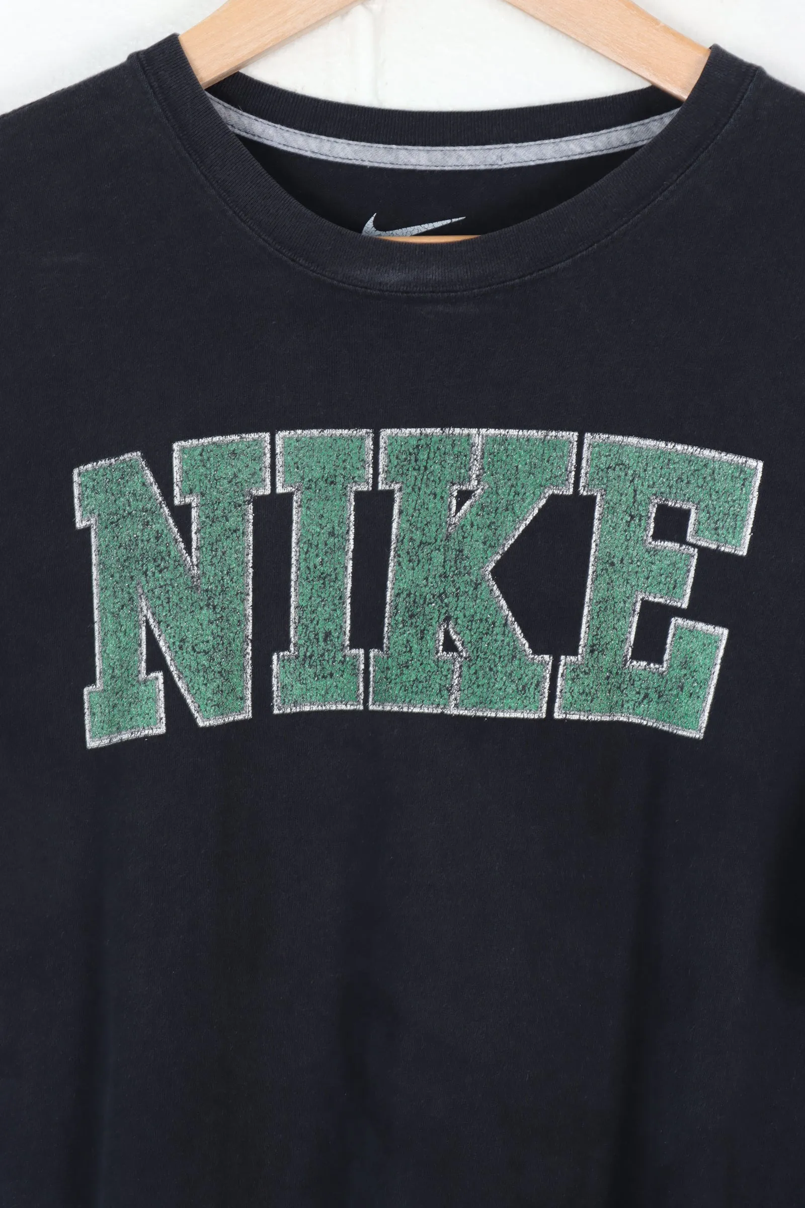 NIKE Swoosh Green & White Big Logo Tee (M)