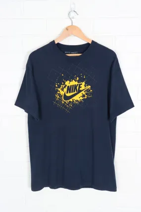 NIKE Swoosh Navy & Yellow T-Shirt (M-L)