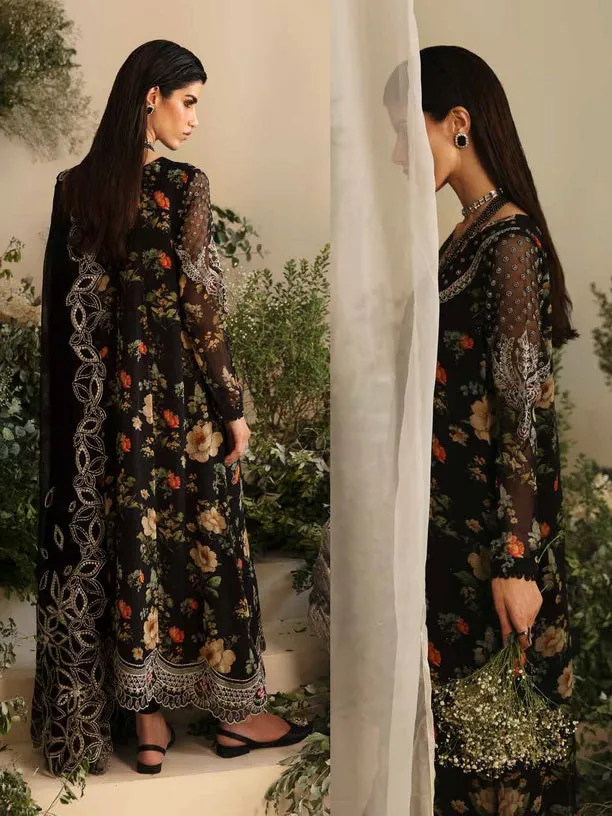 Nureh Amaya Embroidered Luxury Chiffon Unstitched 3Pc Suit AM-04