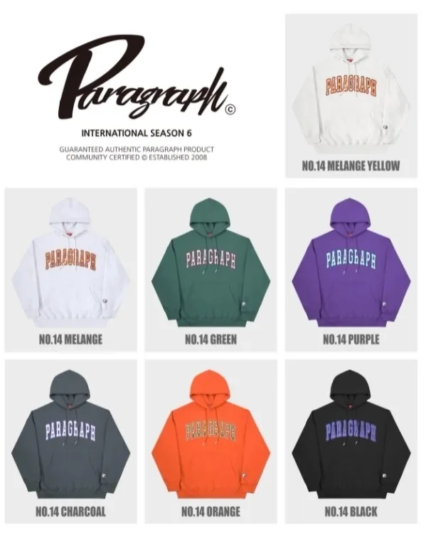 Paragraph  |Unisex Street Style Logo Hoodies & Sweatshirts