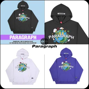 Paragraph  |Unisex Street Style Long Sleeves Logo Hoodies & Sweatshirts