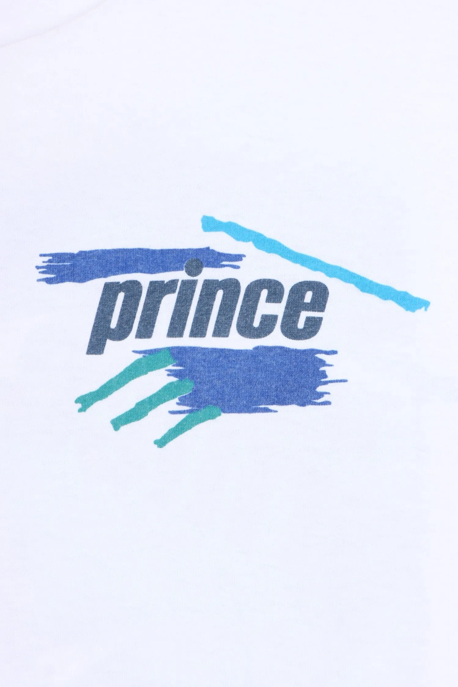 PRINCE Tennis Retro Front Back Single Stitch T-Shirt USA Made (L)