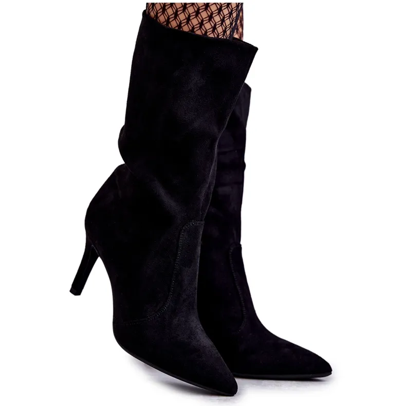 PS1 Suede Black Arison High Heel Boots