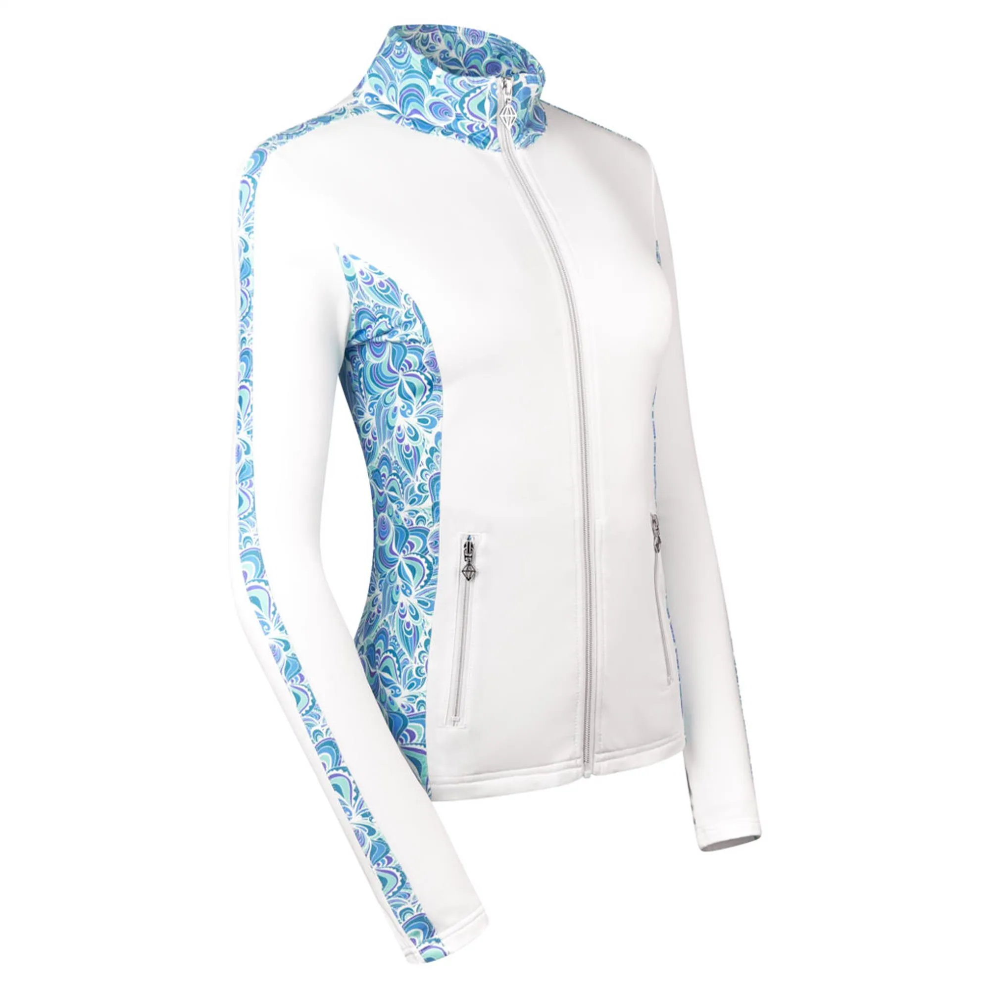 Pure Golf Breeze Ladies Golf Jacket Peacock Swirl