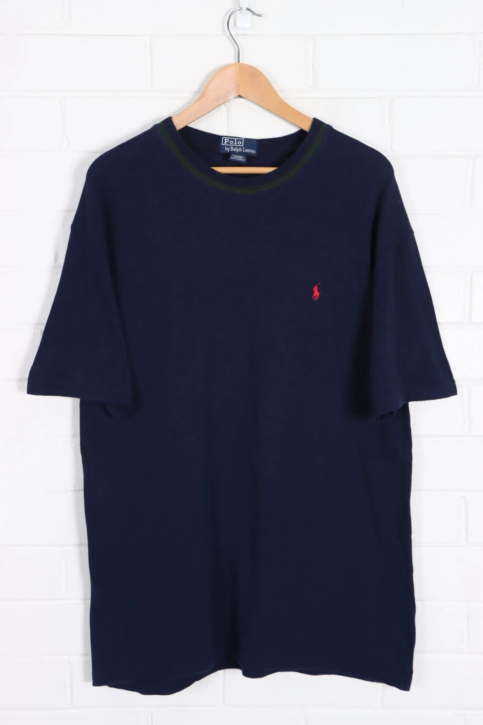 RALPH LAUREN POLO Navy Blue Knit T-Shirt (L)