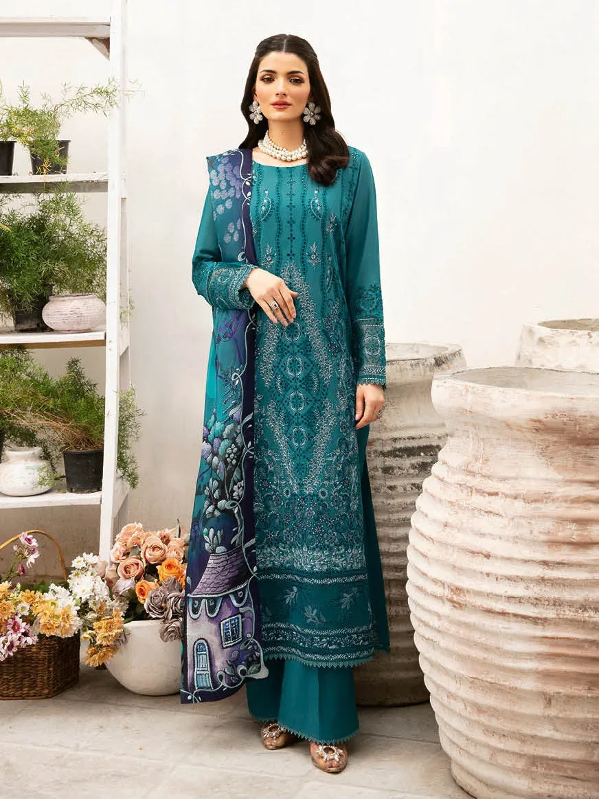 Ramsha Andaaz Vol-09 Embroidered Luxury Lawn Unstitched 3Pc Suit Z-902