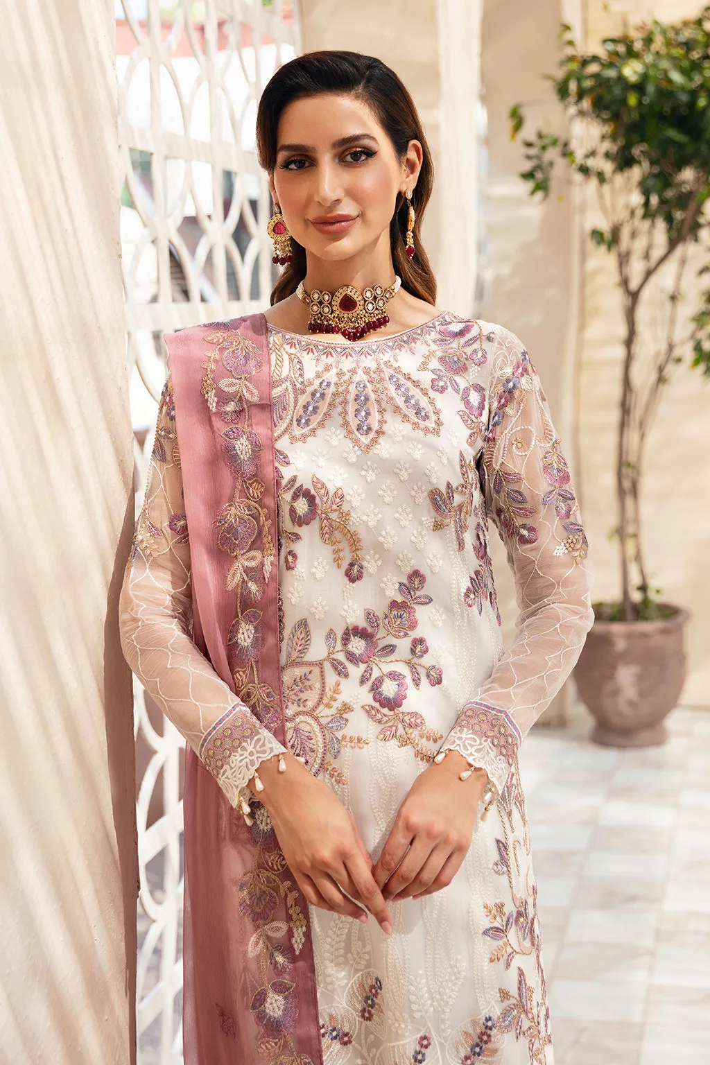 Ramsha Chevron Vol-09 Embroidered Chiffon Unstitched 3Pc Suit A-902