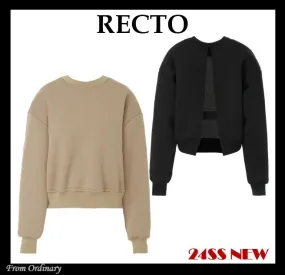 RECTO  |Street Style Logo Hoodies & Sweatshirts