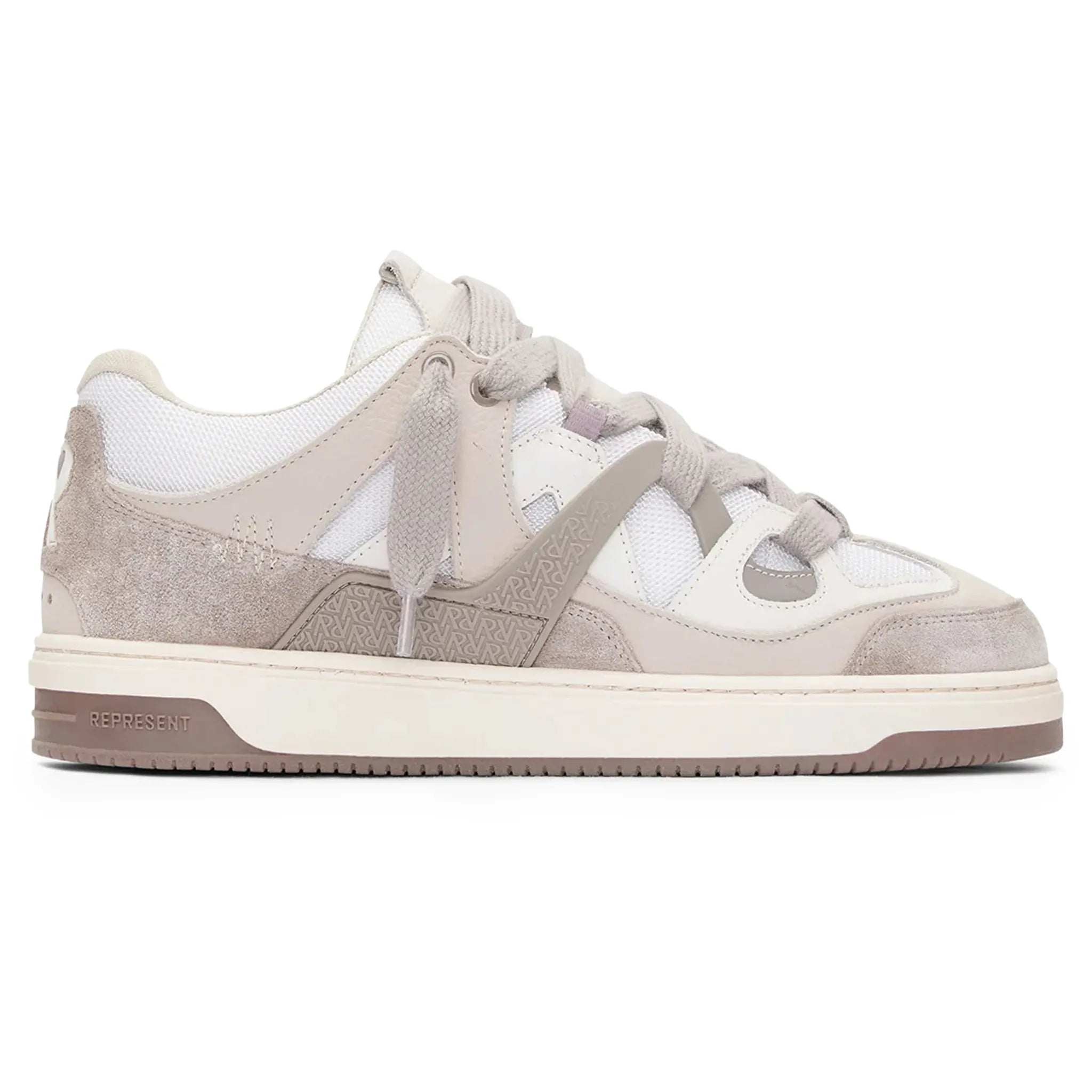 Represent Bully Panelled Canvas Washed Taupe Cashmere Sneakers