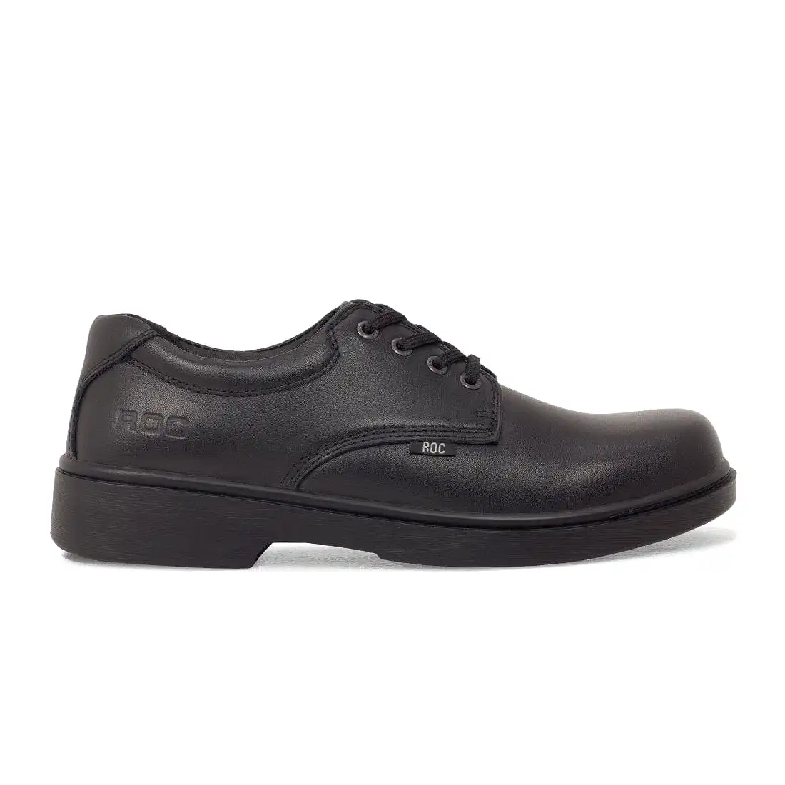 ROC UNISEX SENIOR STROBE TRIPLE BLACK LEATHER SCHOOL SHOE