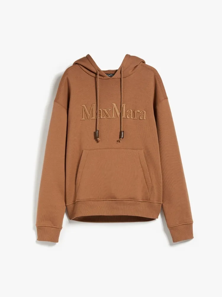 S Max Mara  |Long Sleeves Cotton Logo Hoodies & Sweatshirts