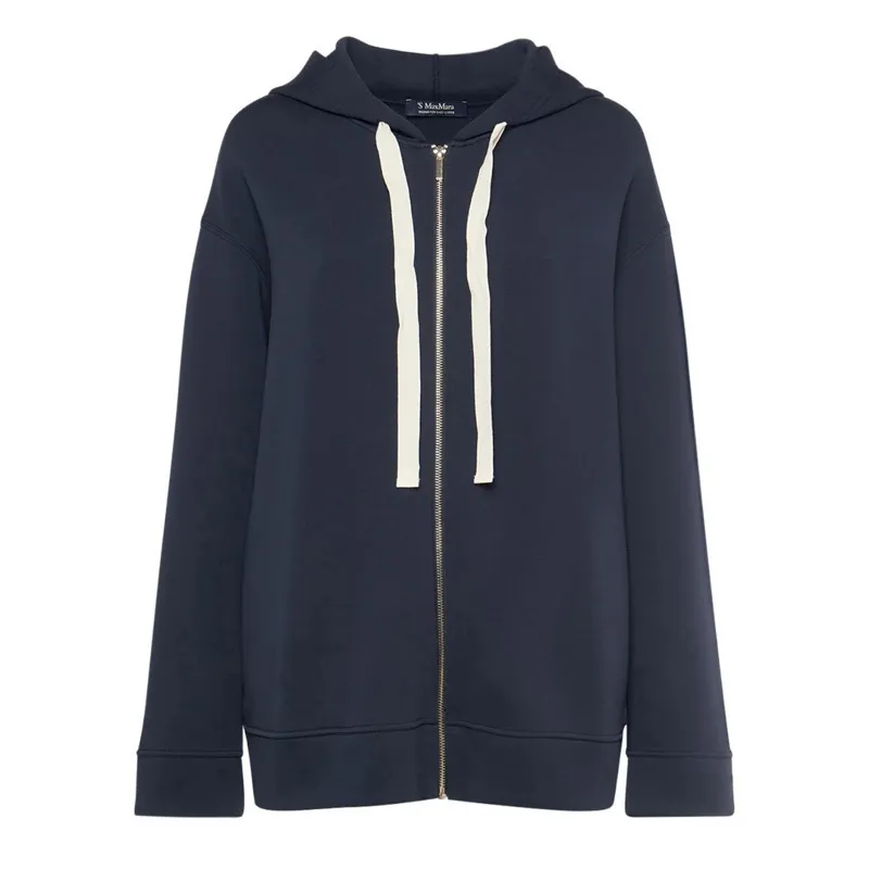 S Max Mara  |Sweat Long Sleeves Plain Cotton Logo Hoodies & Sweatshirts