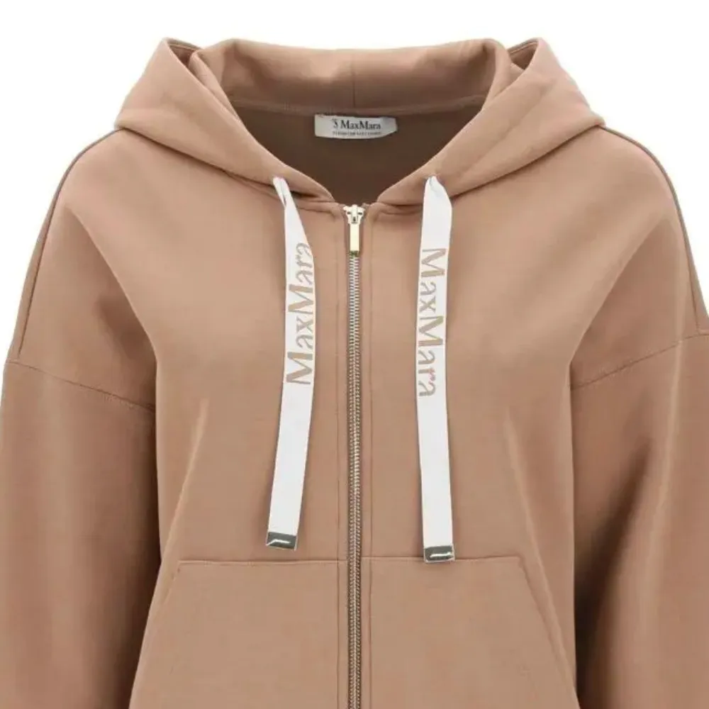 S Max Mara  |Sweat Long Sleeves Plain Logo Hoodies & Sweatshirts