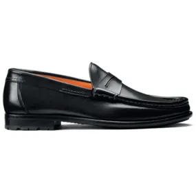 Santoni Ascott P1 Penny Loafer Shoes Black