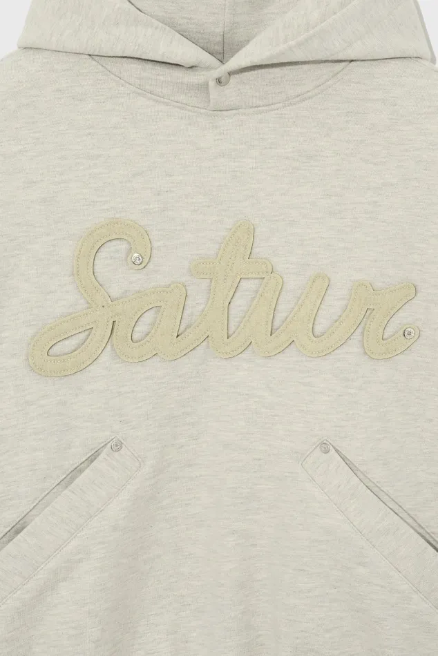 SATUR  |Unisex Long Sleeves Cotton Logo Hoodies