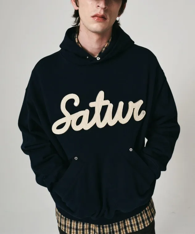 SATUR  |Unisex Long Sleeves Cotton Logo Hoodies