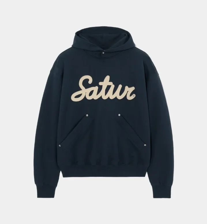 SATUR  |Unisex Long Sleeves Cotton Logo Hoodies