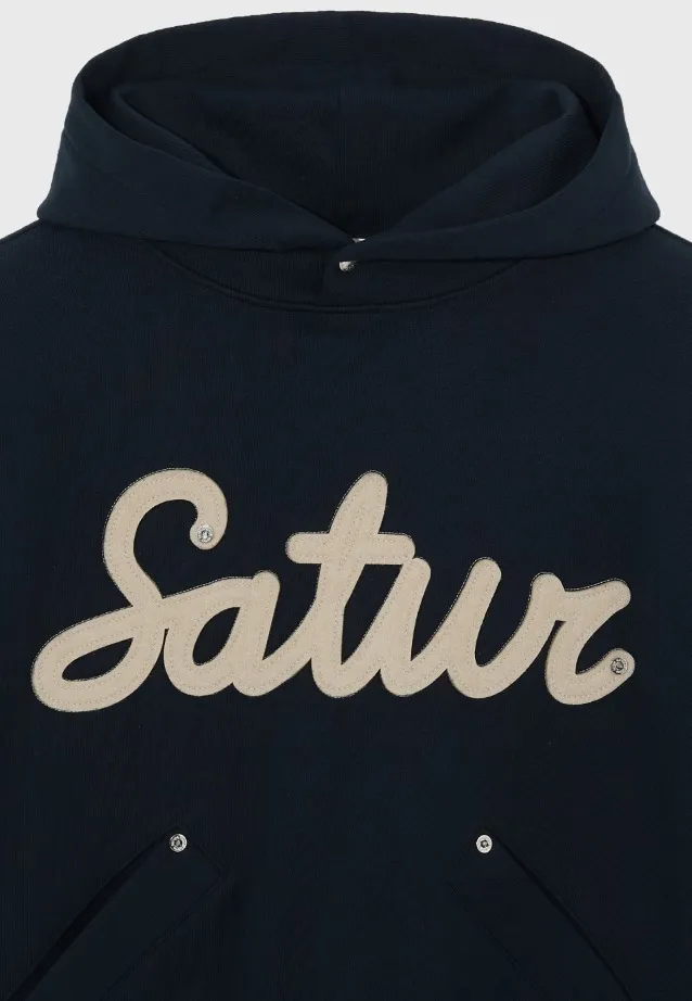 SATUR  |Unisex Long Sleeves Cotton Logo Hoodies