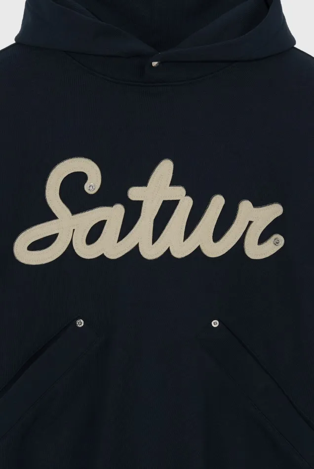 SATUR  |Unisex Long Sleeves Cotton Logo Hoodies