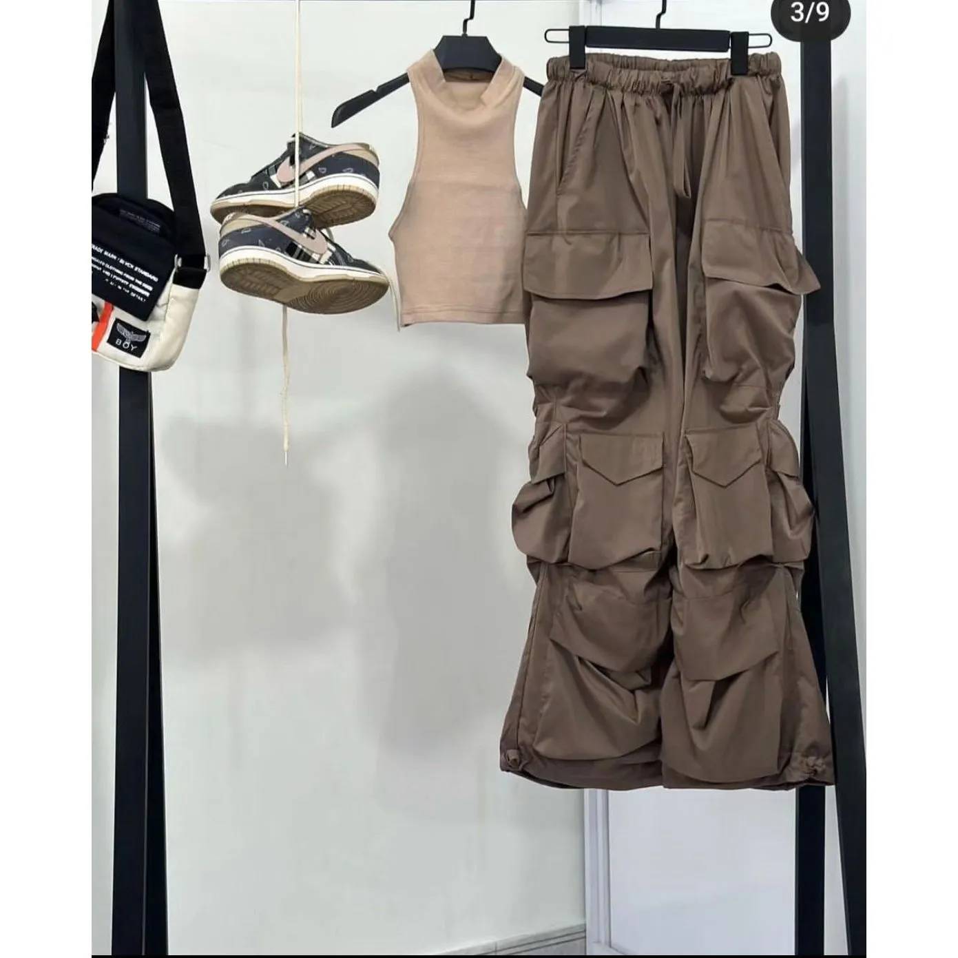 Side pocket high waisted cargo pant