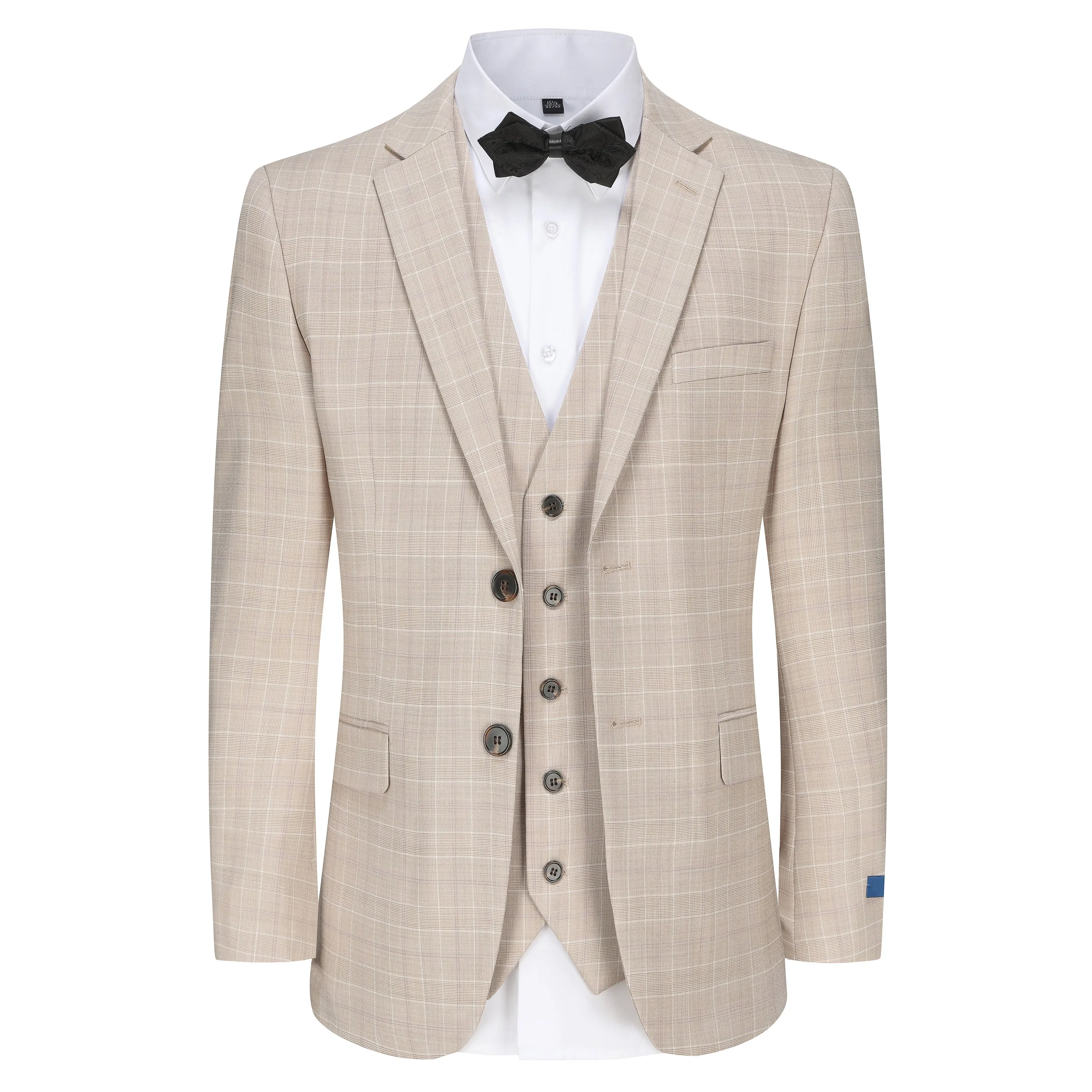 Slim Fit 3PC Check Suit