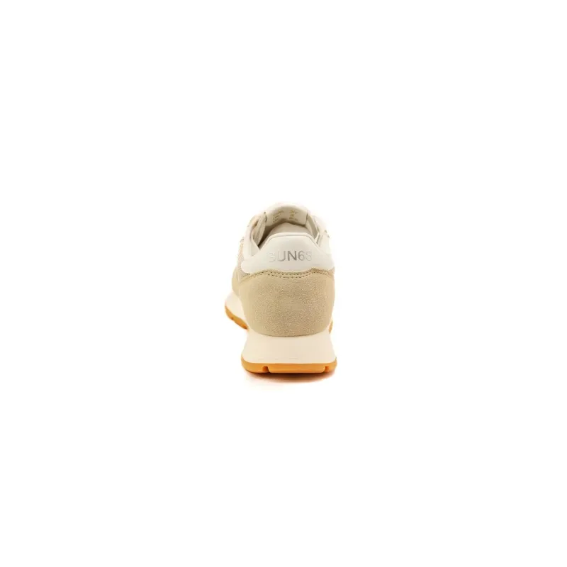 SNEAKERS DONNA IN PELLE E TESSUTO, ORO