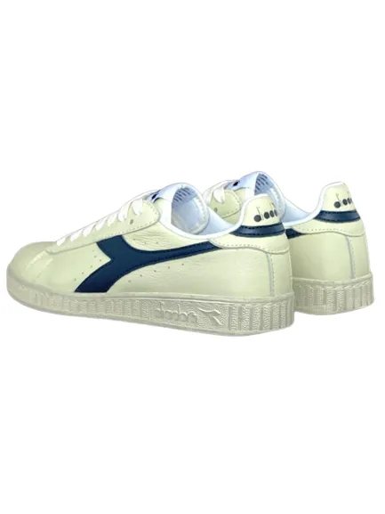 SNEAKERS UOMO BIANCHE/BLU GAME LOW WAXED