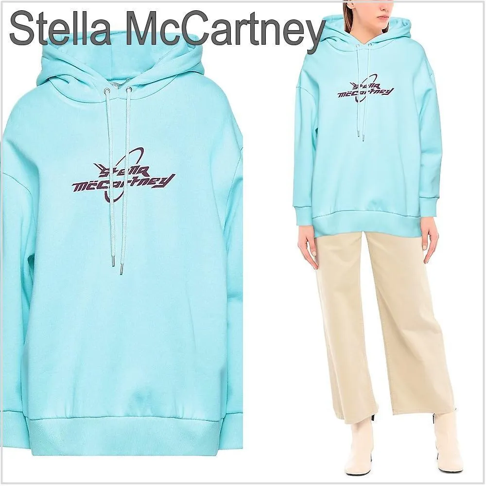 Stella McCartney  |Long Sleeves Plain Cotton Logo Hoodies & Sweatshirts