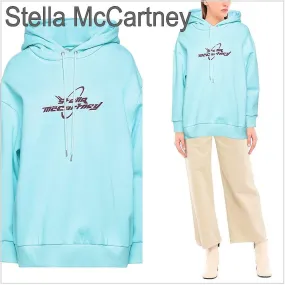 Stella McCartney  |Long Sleeves Plain Cotton Logo Hoodies & Sweatshirts