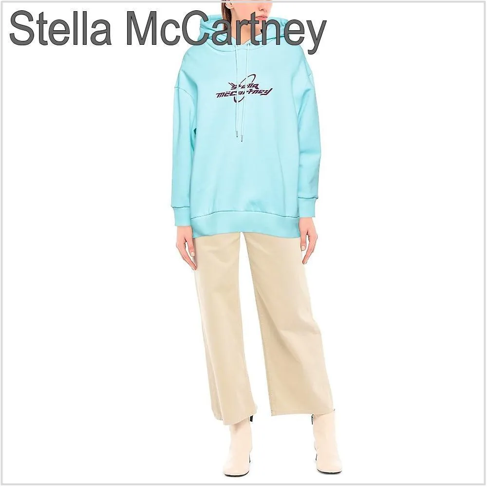 Stella McCartney  |Long Sleeves Plain Cotton Logo Hoodies & Sweatshirts