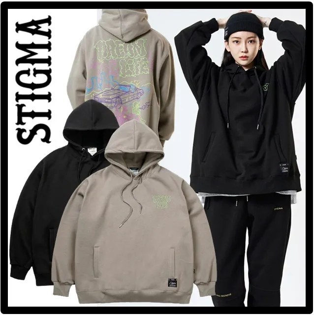 STIGMA  |Unisex Street Style Logo Hoodies