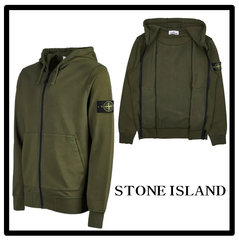 STONE ISLAND  |Street Style Logo Hoodies