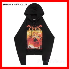 SUNDAYOFFCLUB  |Unisex Street Style Logo Hoodies