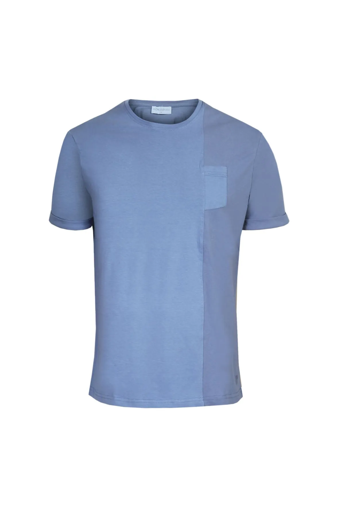 T-Shirt Giro Collo Doppio Tessuto con taschino