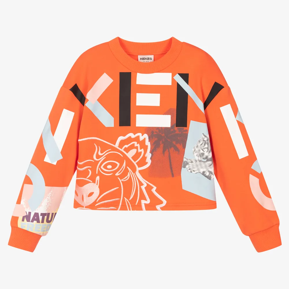 Teen Orange Cotton Sweatshirt