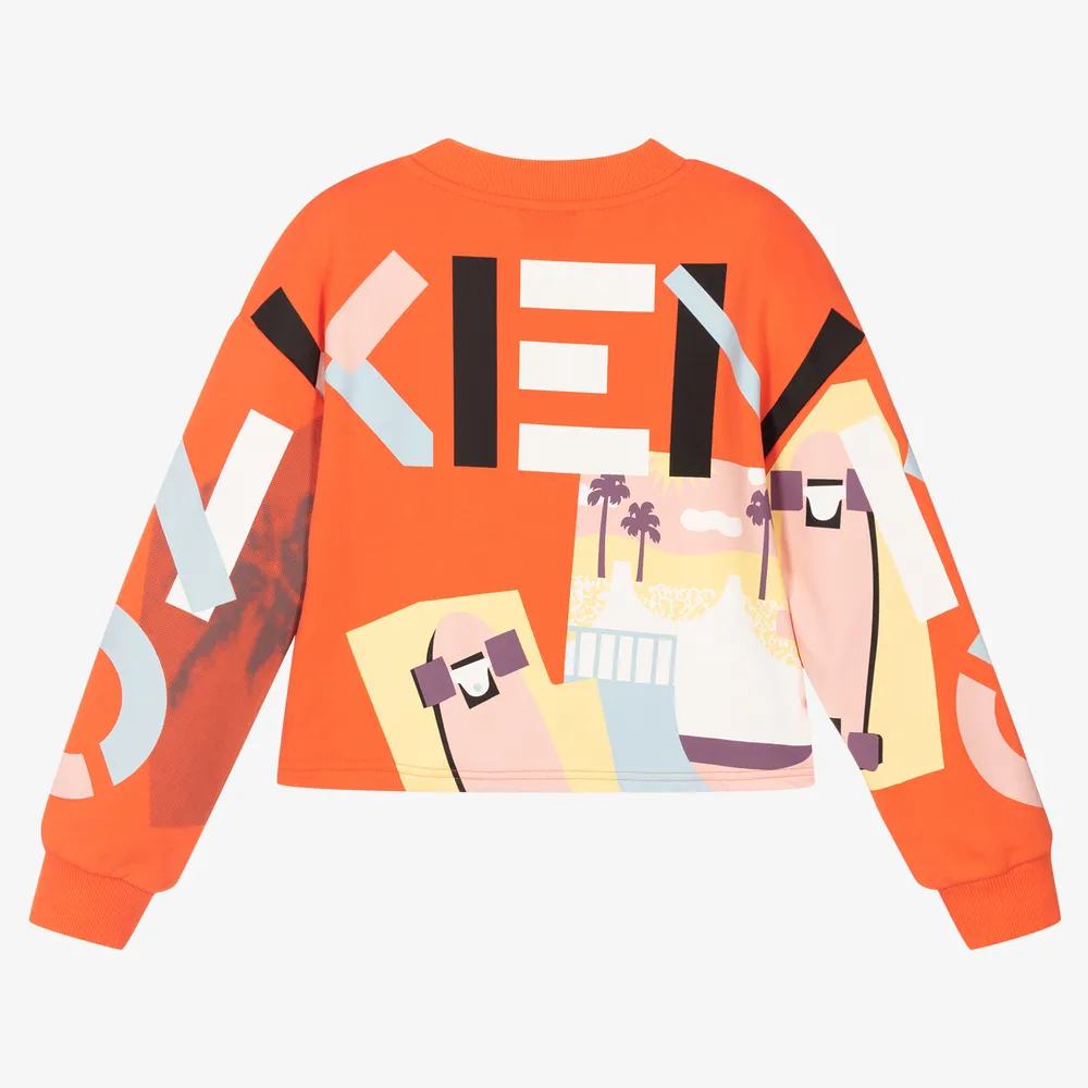 Teen Orange Cotton Sweatshirt