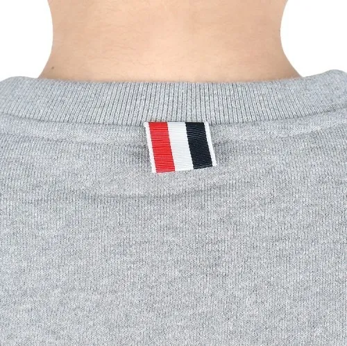 THOM BROWNE  |Stripes Long Sleeves Cotton Logo Hoodies & Sweatshirts