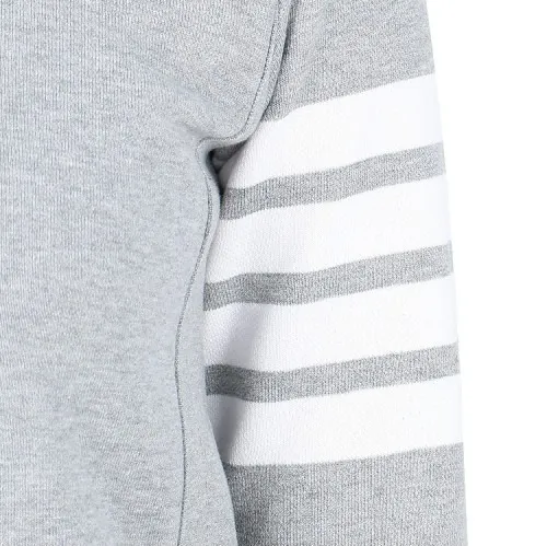 THOM BROWNE  |Stripes Long Sleeves Cotton Logo Hoodies & Sweatshirts