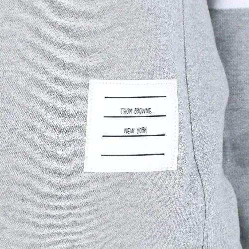 THOM BROWNE  |Stripes Long Sleeves Cotton Logo Hoodies & Sweatshirts