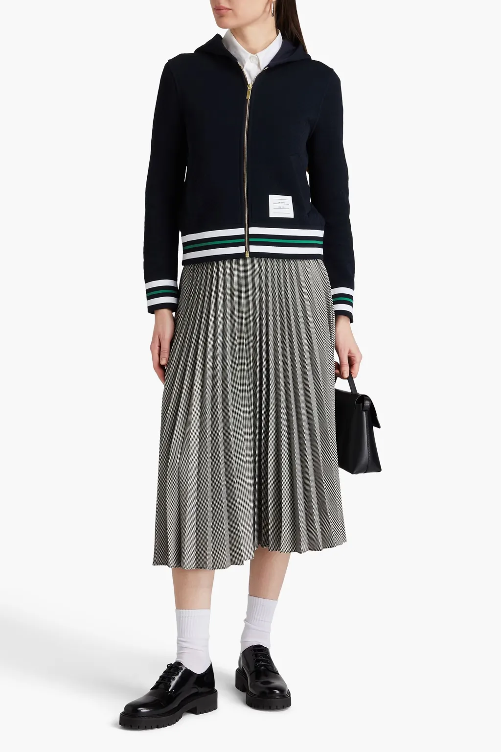 THOM BROWNE  |Stripes Nylon Long Sleeves Cotton Bridal Logo Outlet