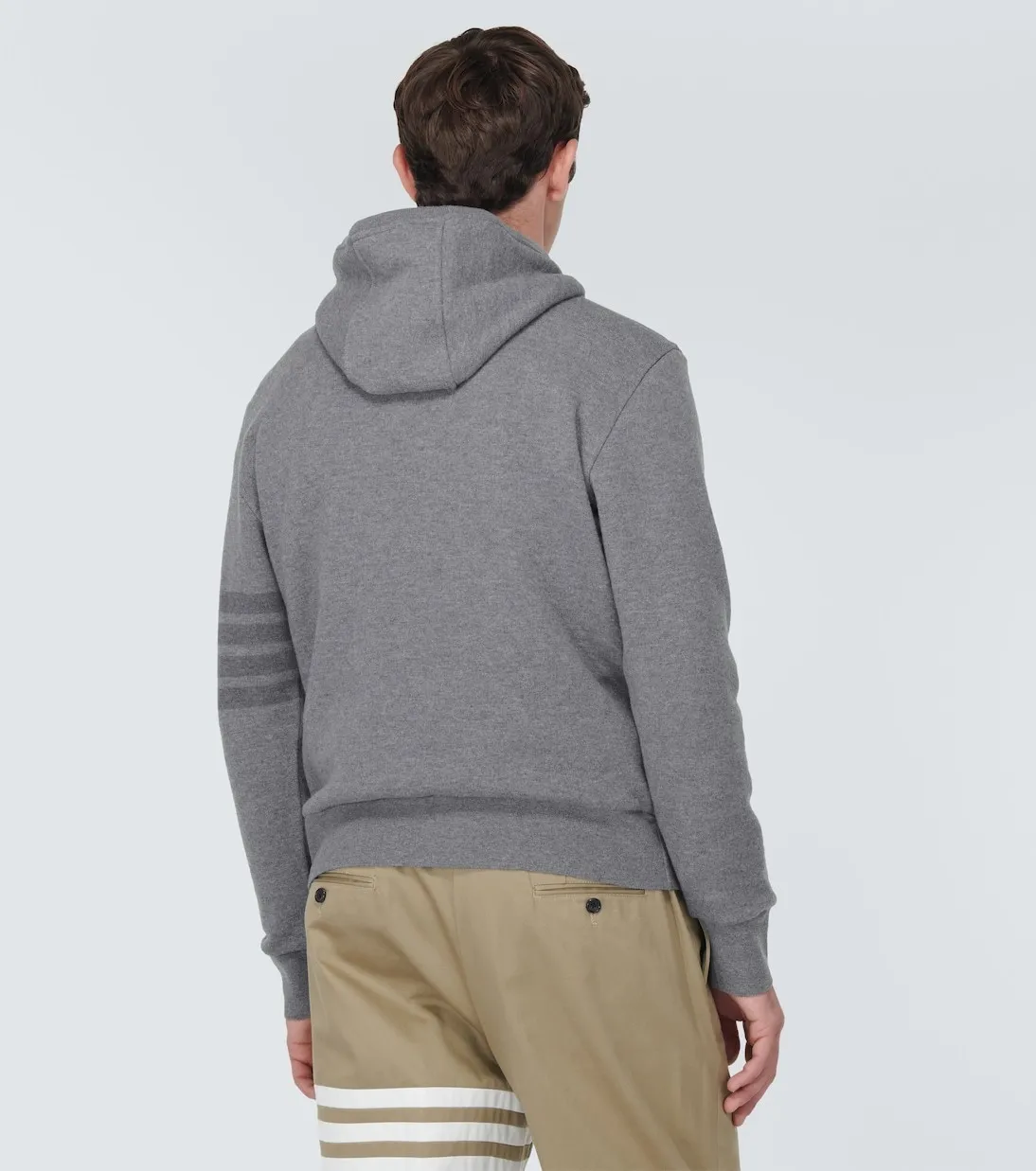 THOM BROWNE  |Wool Long Sleeves Plain Logo Designers Hoodies