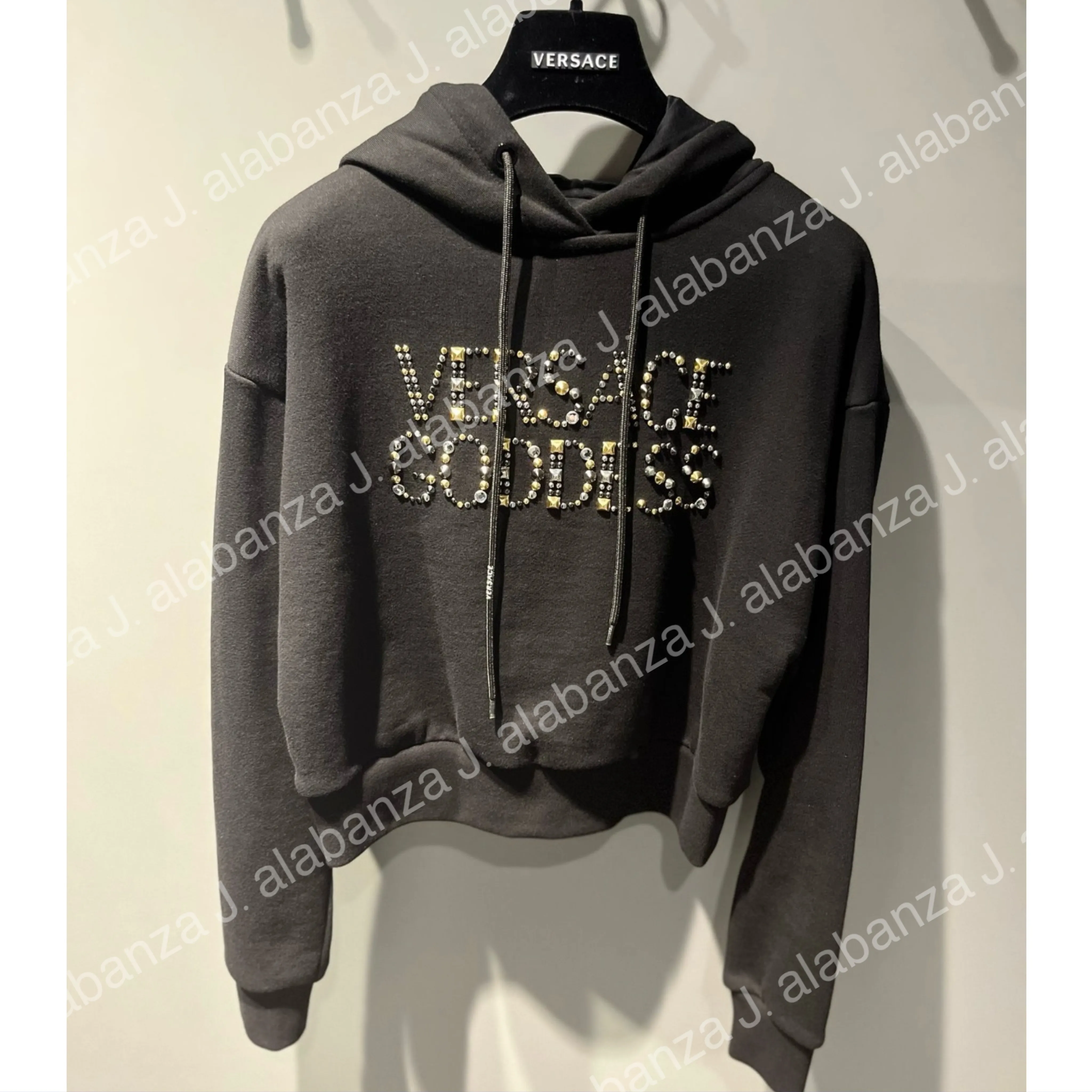 VERSACE  |Street Style Long Sleeves Logo Outlet Hoodies & Sweatshirts