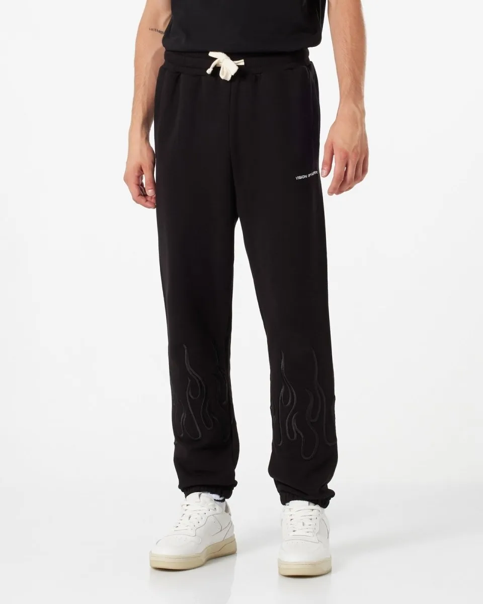 Vision Of Super Vs00864 Pants With Black Flames  Black