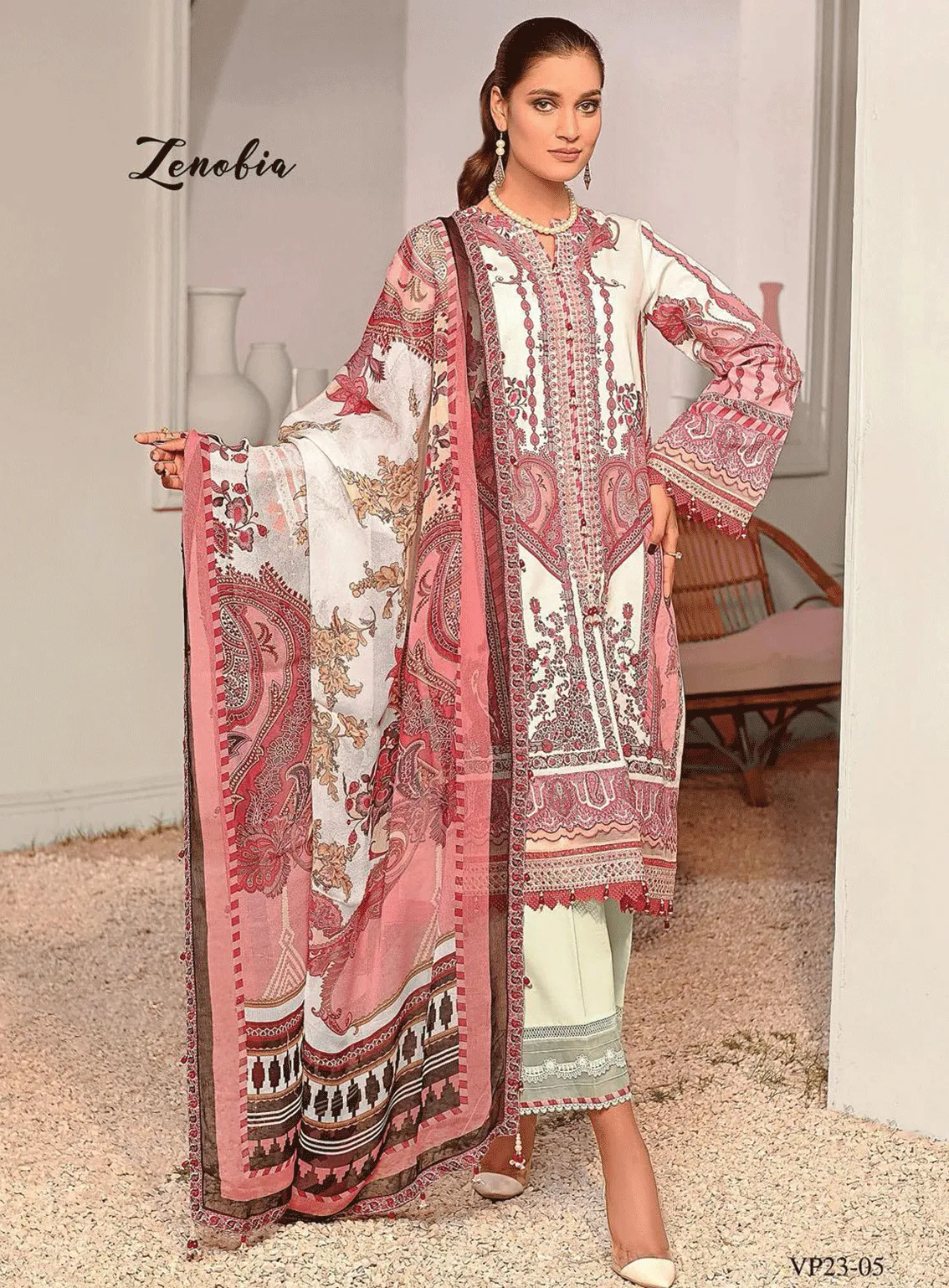 Viva Prints by Anaya Embroidered Lawn Unstitched 3 Piece Suit - AKC23VPL 05 ZENOBIA