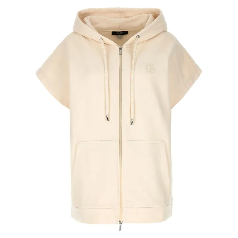 Weekend Max Mara  |Plain Cotton Short Sleeves Logo Hoodies & Sweatshirts