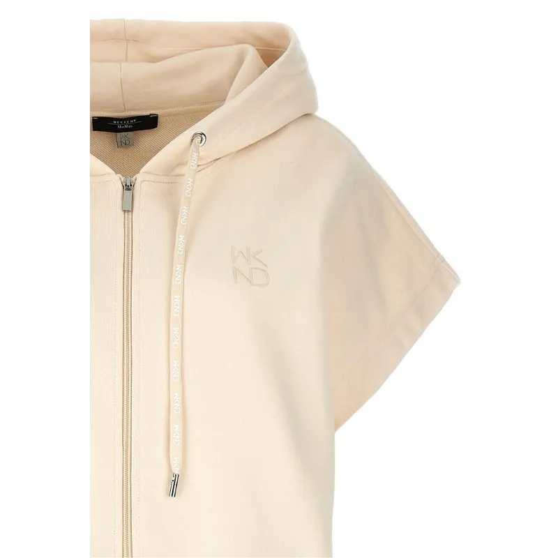 Weekend Max Mara  |Plain Cotton Short Sleeves Logo Hoodies & Sweatshirts