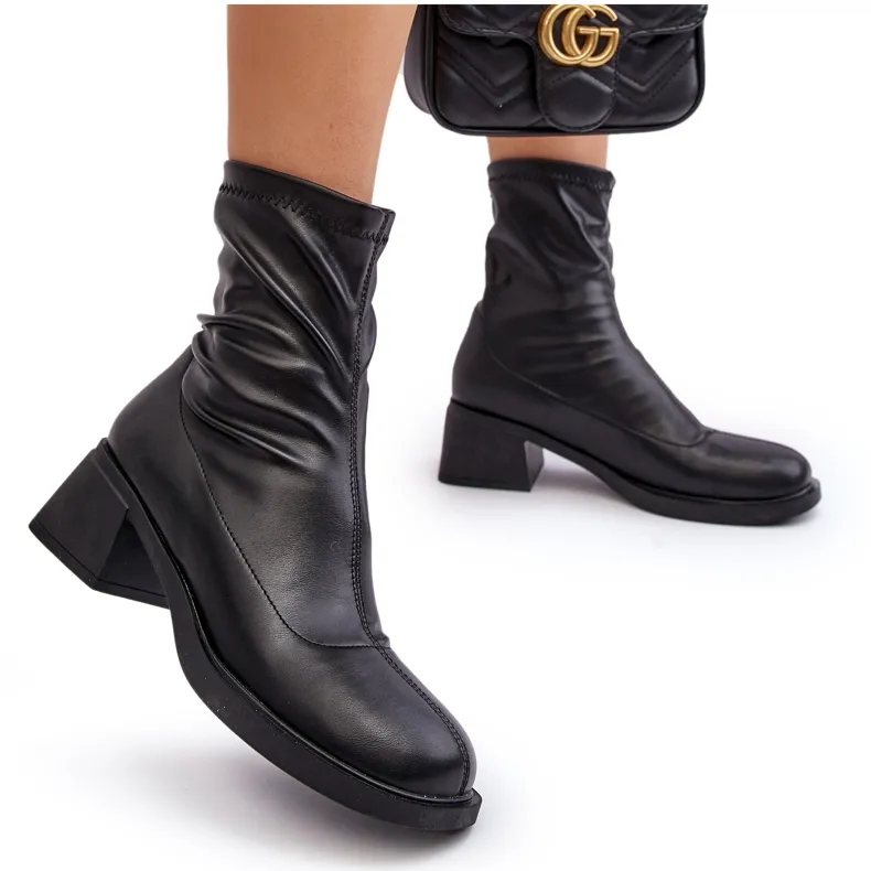 Women's Low Heel Boots Black Aphroteia