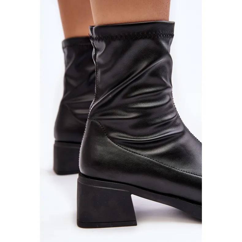 Women's Low Heel Boots Black Aphroteia