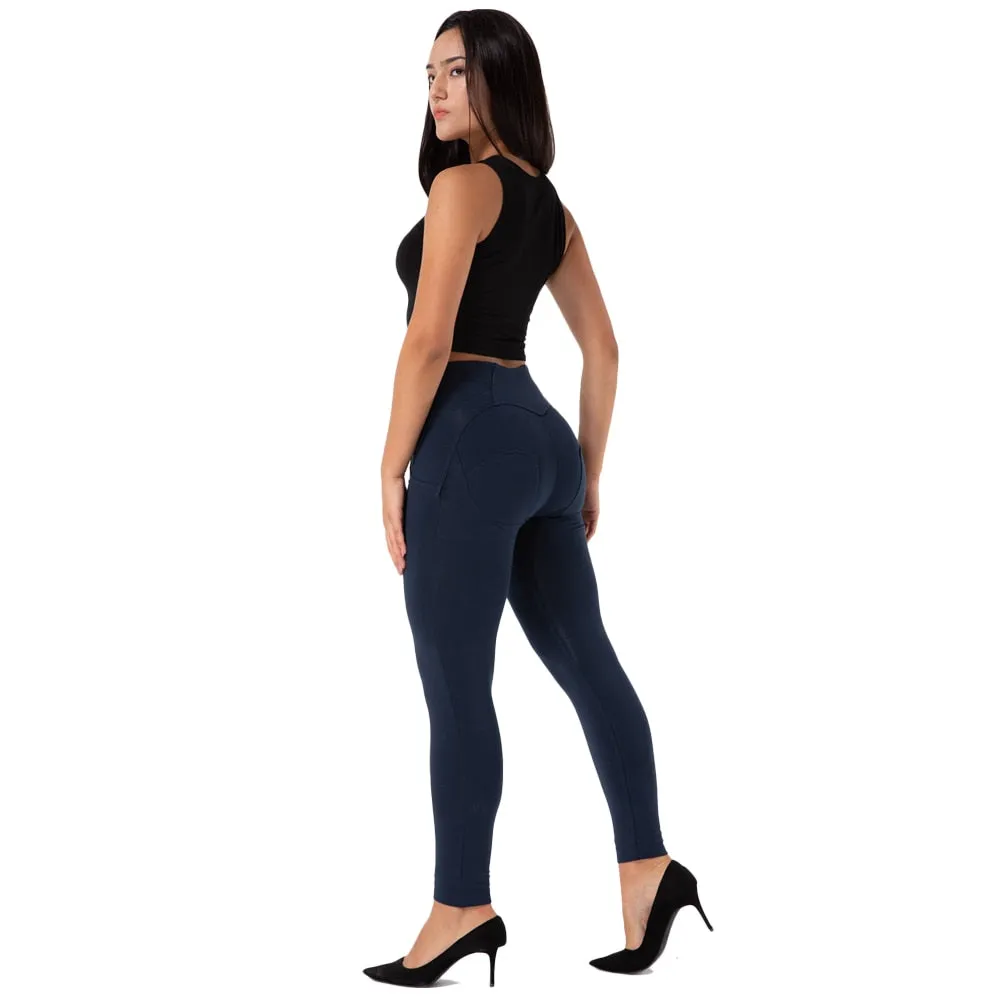 Women's Solid High Waist Push-Up Exercise Sports Workout Tights Yoga Pants