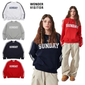 WONDER VISITOR  |U-Neck Long Sleeves Hoodies & Sweatshirts